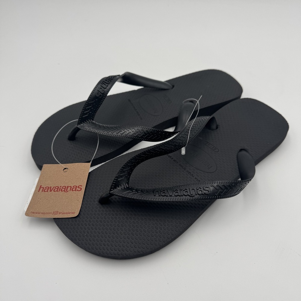 Havaianas Top Flip Flops Black Mens 9/10 Womens 11/12 NWT